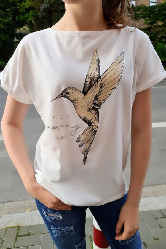 T-shirt Fly Away Koliber Kremowy